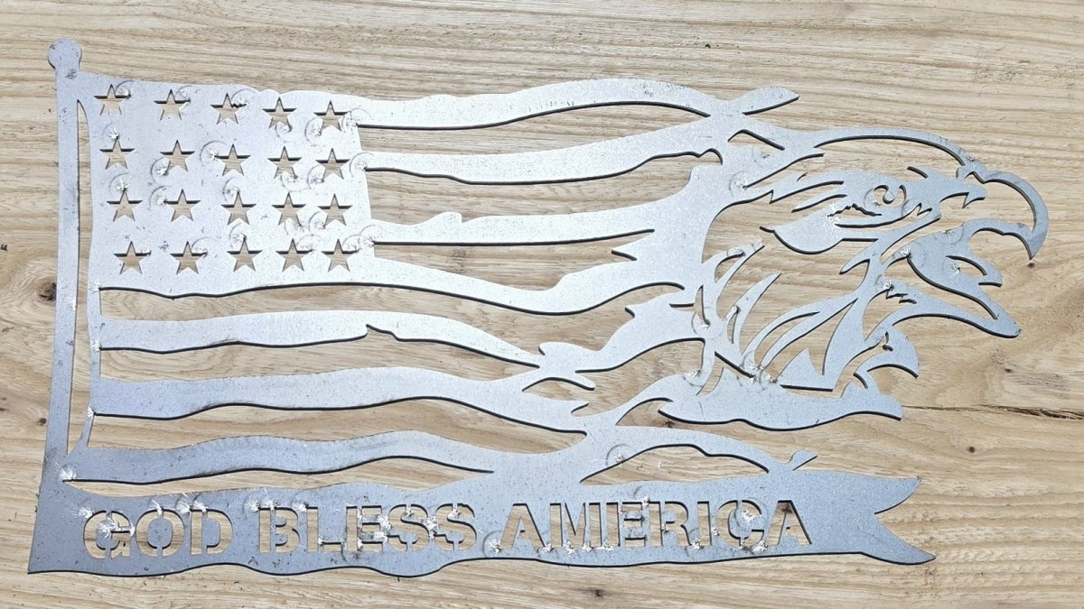 God Bless America Eagle Flag Metal Wall Art